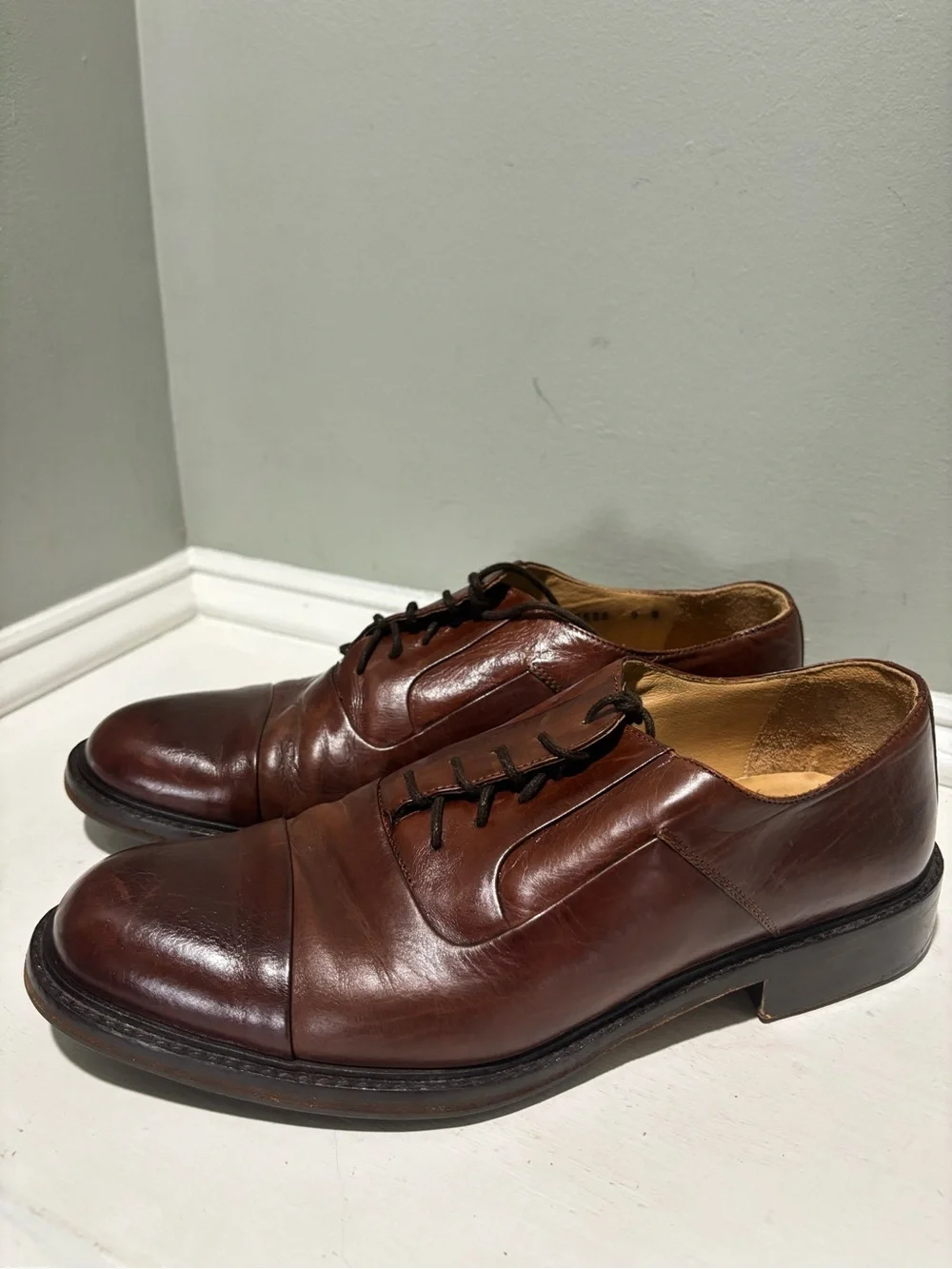 Johnston & Murphy Brown Leather Derby Oxford Dress Shoes -size 9M